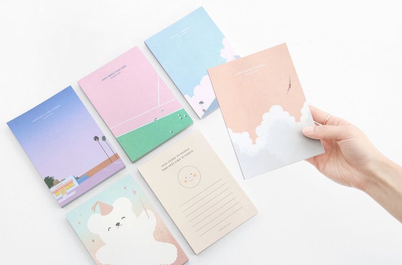 A6 Pastel Notepads / Colorful Notepad / Memo Pad / Sticky Etsy