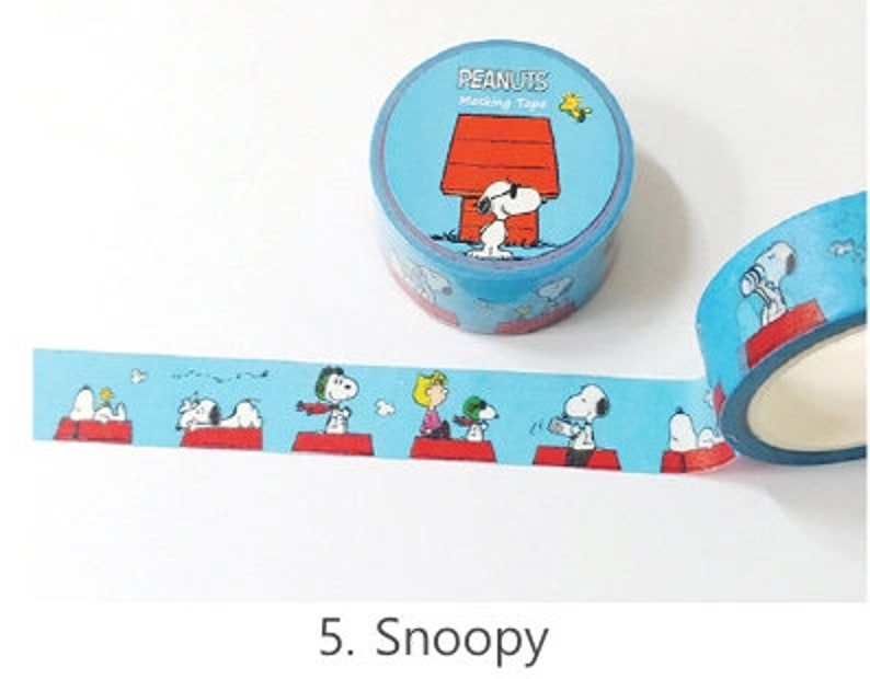 Nastro adesivo Peanuts 6 tipi / Nastro Washi Snoopy / Scrapbooking / Decorazione / Adesivi Planner / Diario / Materiale scolastico / Fai da te immagine 7