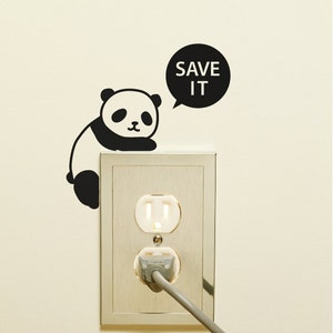 4 Light Switch Sticker / Wall Decal Sticker / Panda