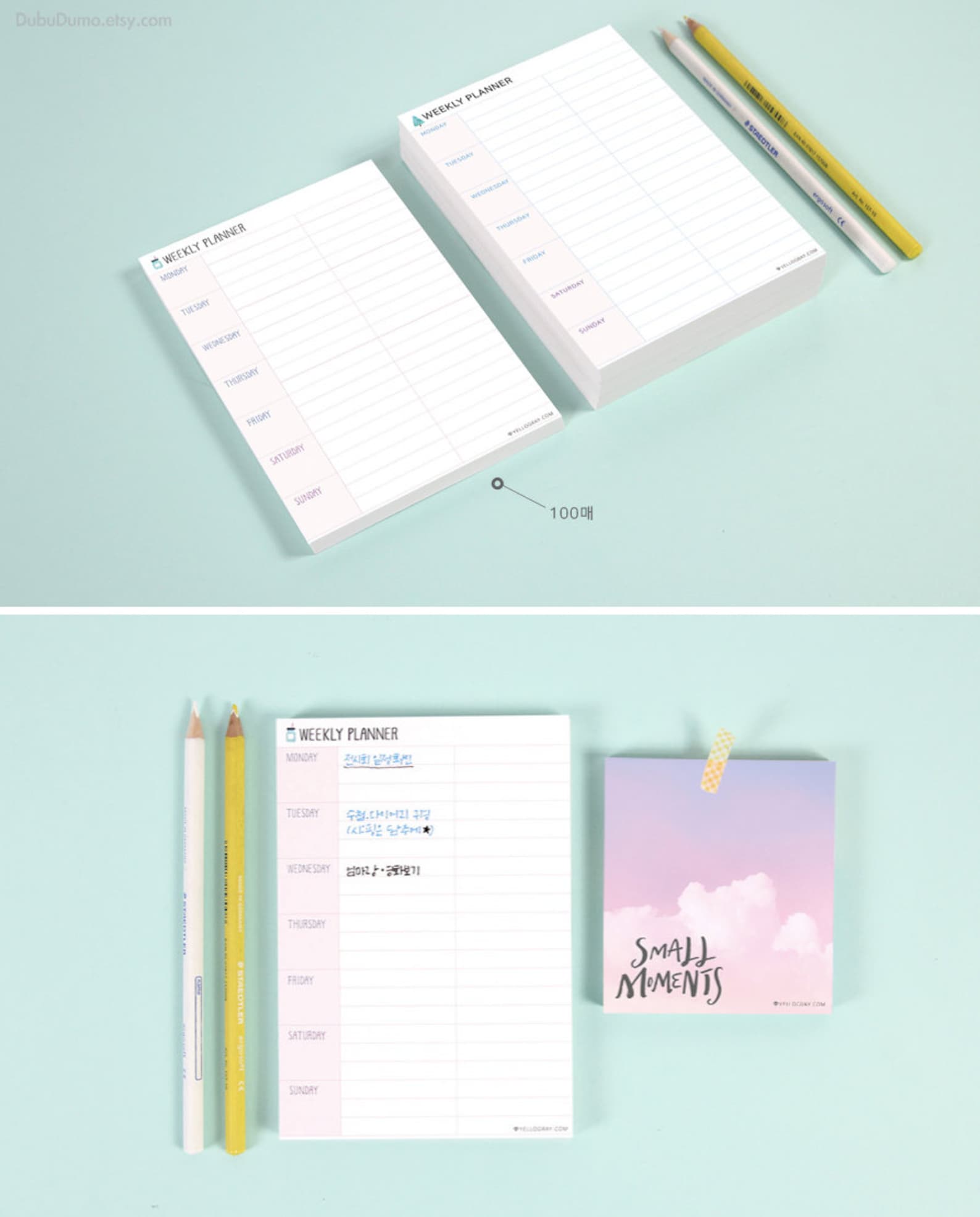 Weekly Planner Notepad / Weekly Plan Memo pad / Notepads / Etsy