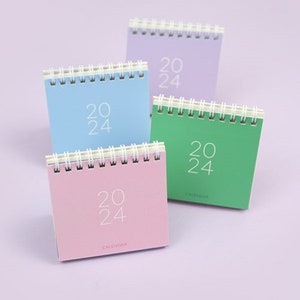 2024 Mini Calendar [4colors] / Desk Calendar / Simple Calendar / Colorful Calendar / 2024 Calendar / Calendar 2024 / Desk Accessories Decor