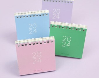 2024 Mini Calendar [4colors] / Desk Calendar / Simple Calendar / Colorful Calendar / 2024 Calendar / Calendar 2024 / Desk Accessories Decor