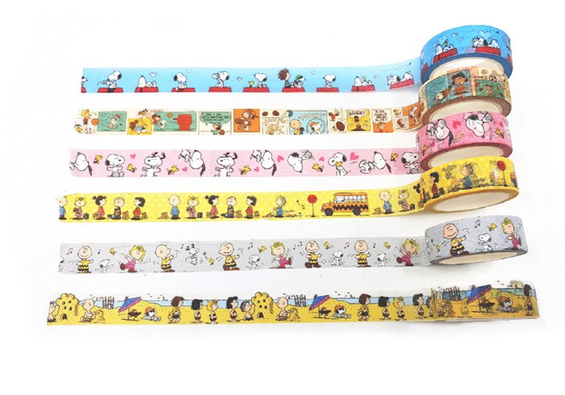 Nastro adesivo Peanuts 6 tipi / Nastro Washi Snoopy / Scrapbooking / Decorazione / Adesivi Planner / Diario / Materiale scolastico / Fai da te immagine 10