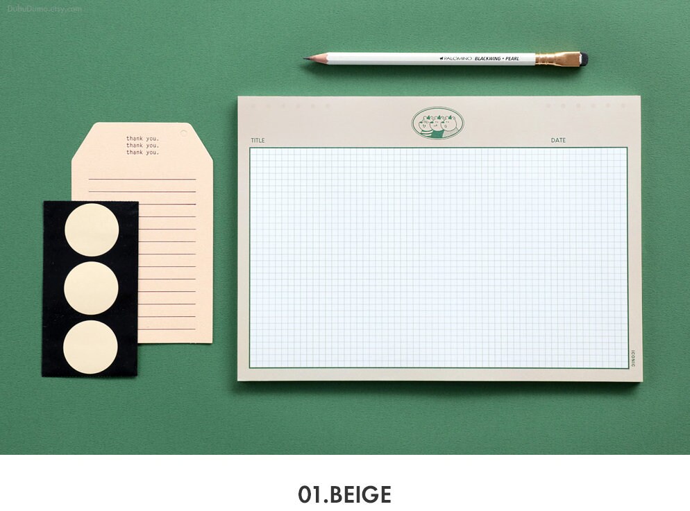 B5 Grid Notepads 6colors / Simple Notepad / Big Memo pad / Etsy