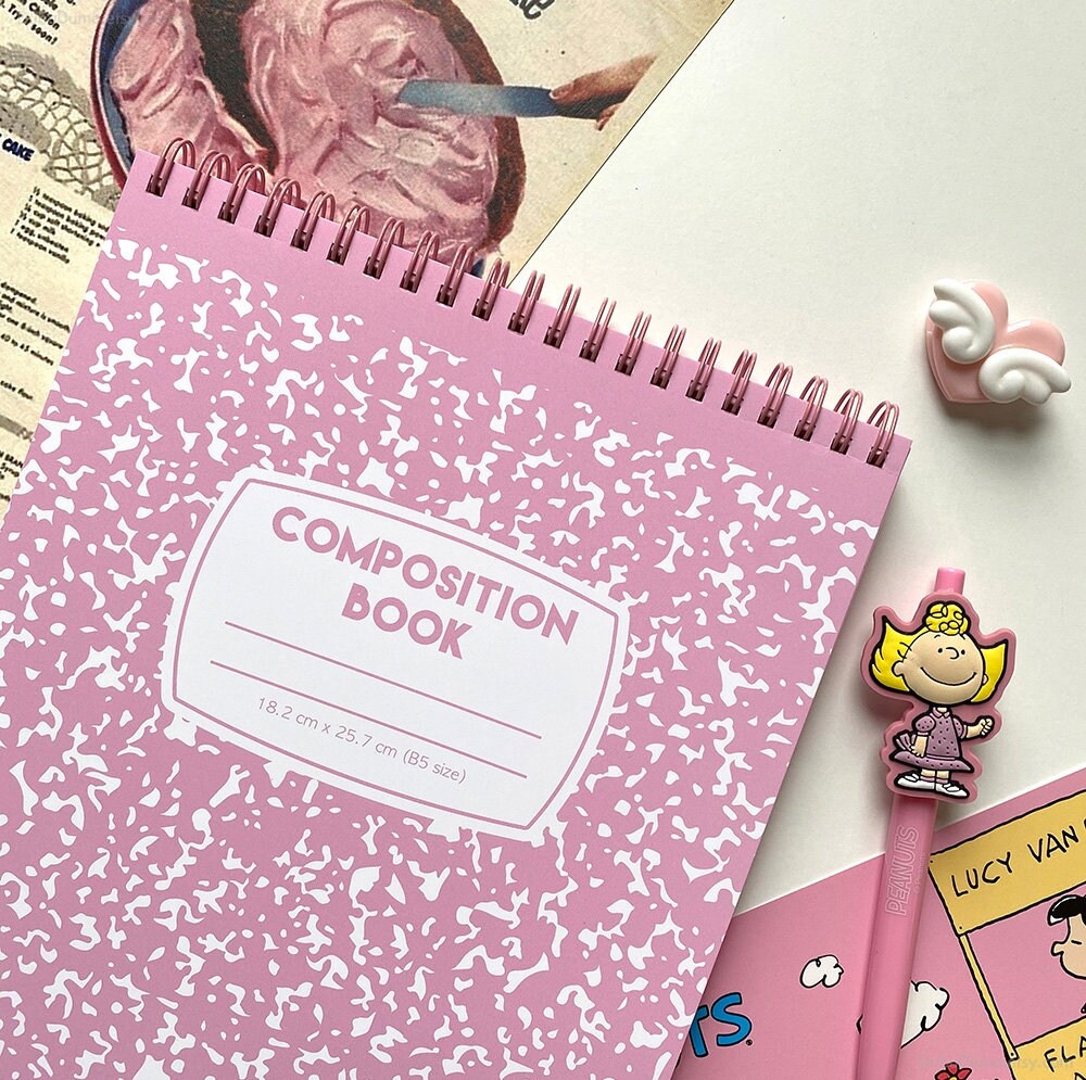 B5 PINK COMPOSITION GRID Notebook / Pink Grid Planner / Square Etsy
