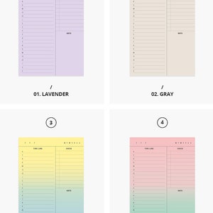 Time Line Notepads / Time Table Notepad / Colorful Notepad / - Etsy