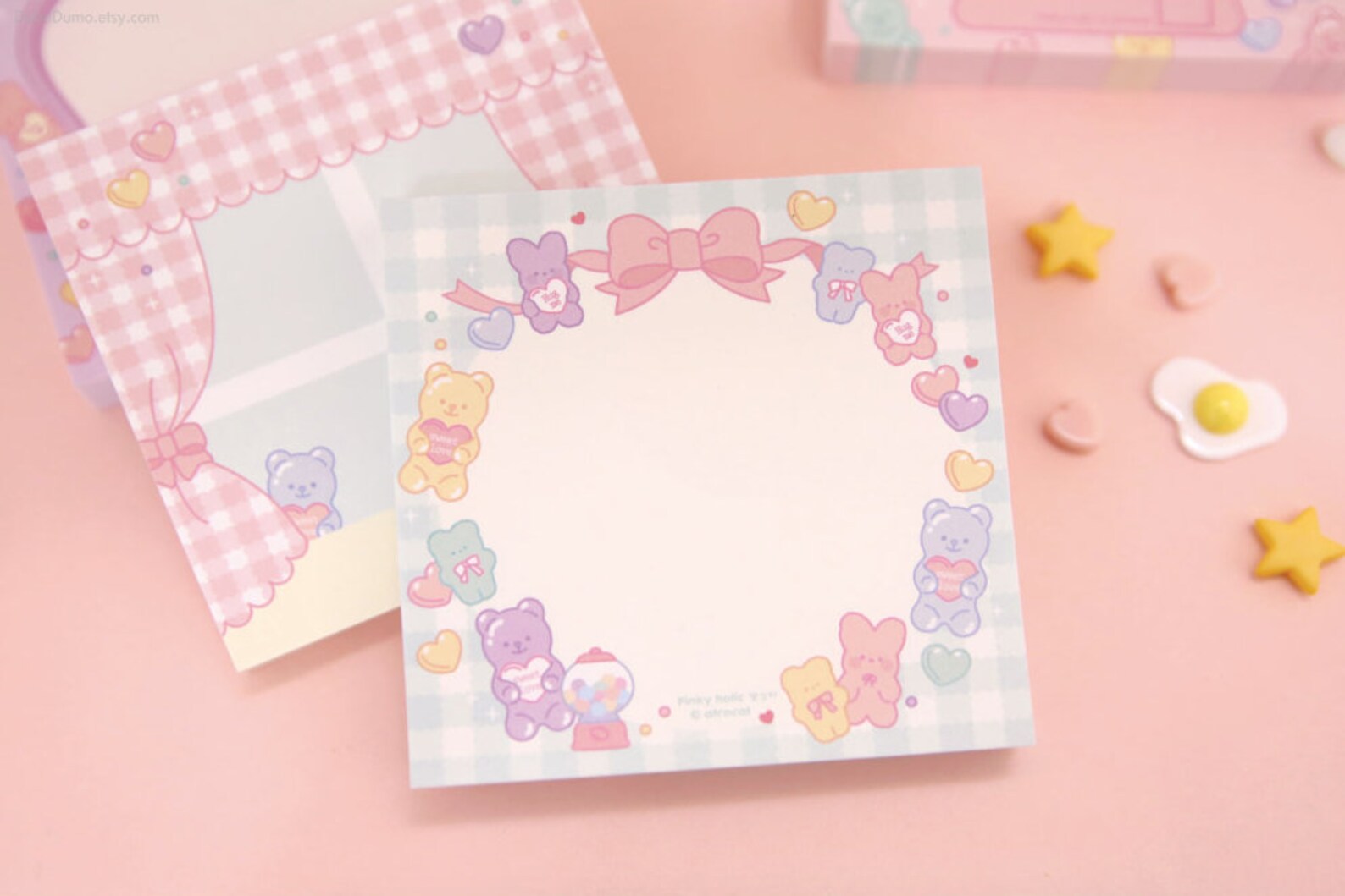 Pink Memo Pad / Colorful Notepad / Notepads / Scrapbooking / Etsy