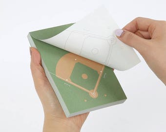 Sports Notepad [ Baseball ] / Baseball Stadium Memo pad / Personalized Notepad / Notepads / Memo pad / sticky note / Stationery/Scrapbooking