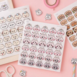 Planner Stickers animals Emotion / 8sheets / Uncut Stickers ...