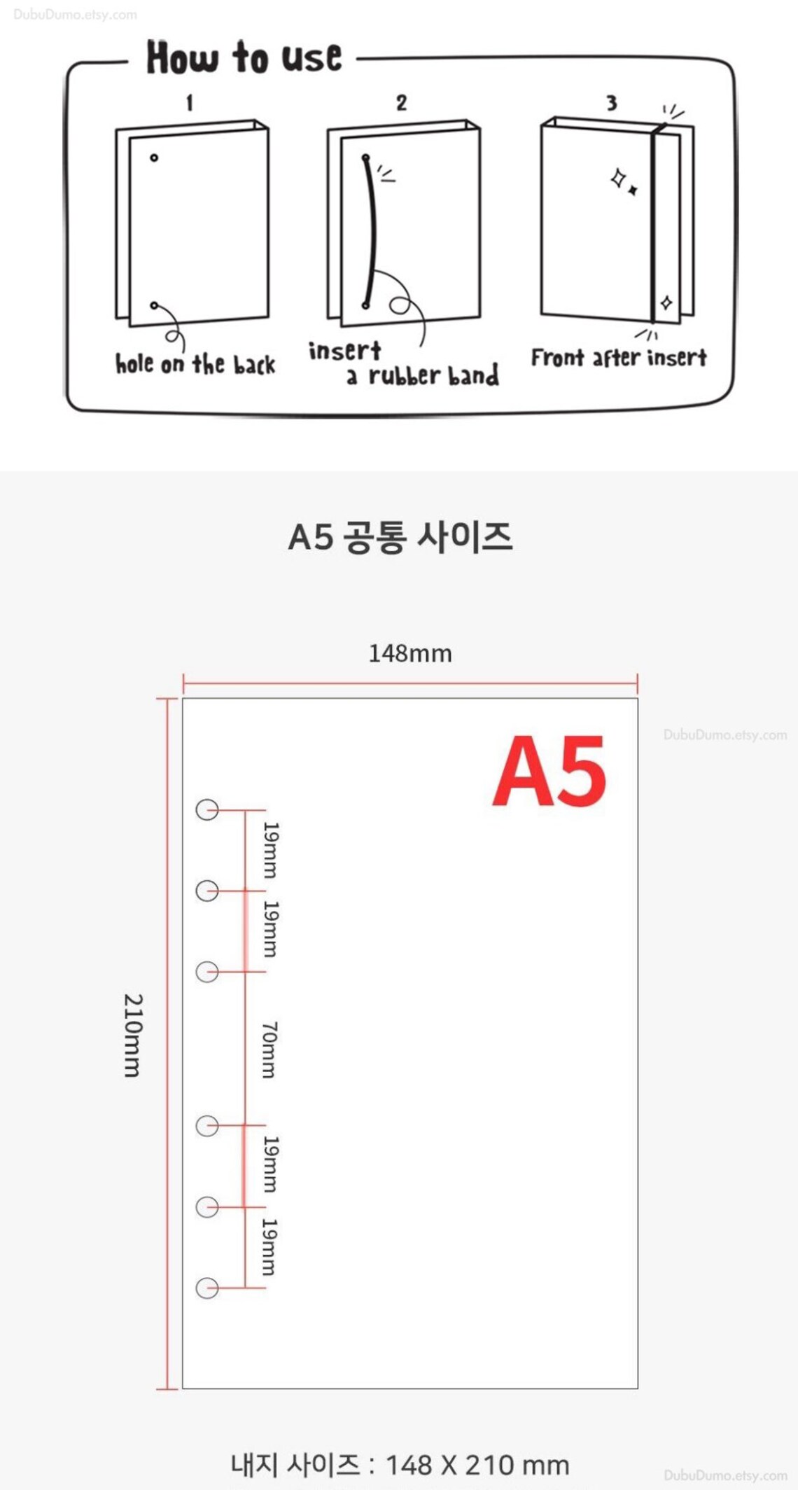 A5 Composition Hardcover Ring Binder / White 6 Ring Binder / Etsy