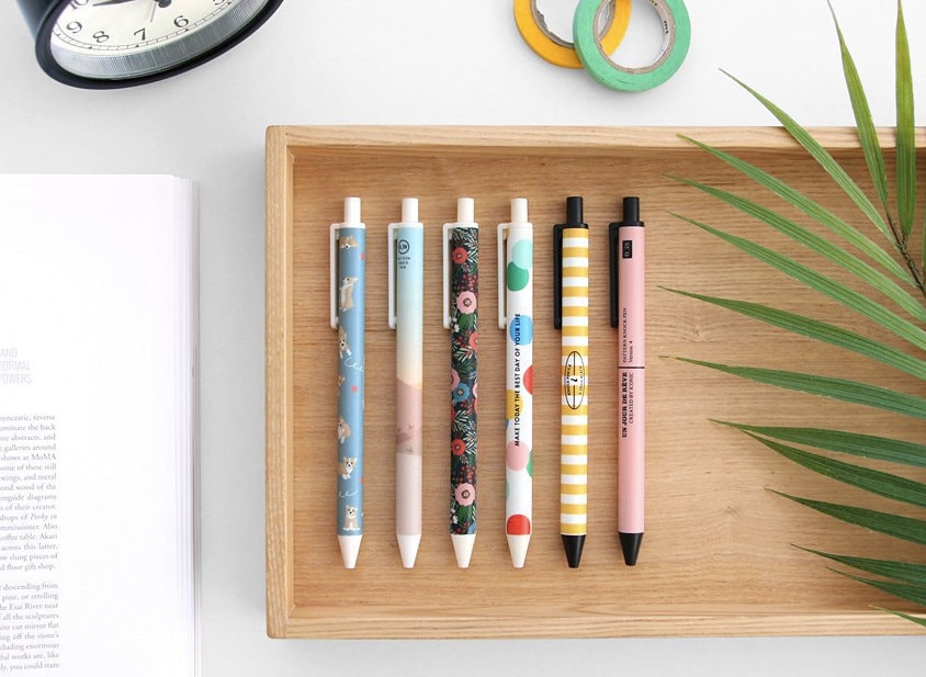 0.38mm Black Ink Ballpoint Pen 12types / Colorful Pens / Writing Tools /  Journal Pen / Planner Pen / Planner Accessory / Pen Set 