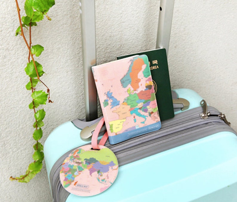 Passport Covers world Map / Personalized Passport Case / Etsy