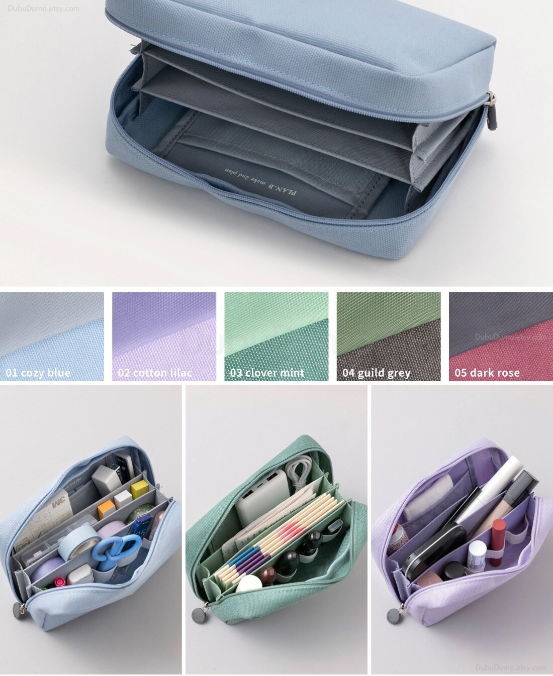 Bankbook Pocket V.5 5colors / Travel Wallet / Cable Pouch / Mesh Pocket /  Travel Pouch / Makeup Pouch / Clutch Bag / School Supplies 