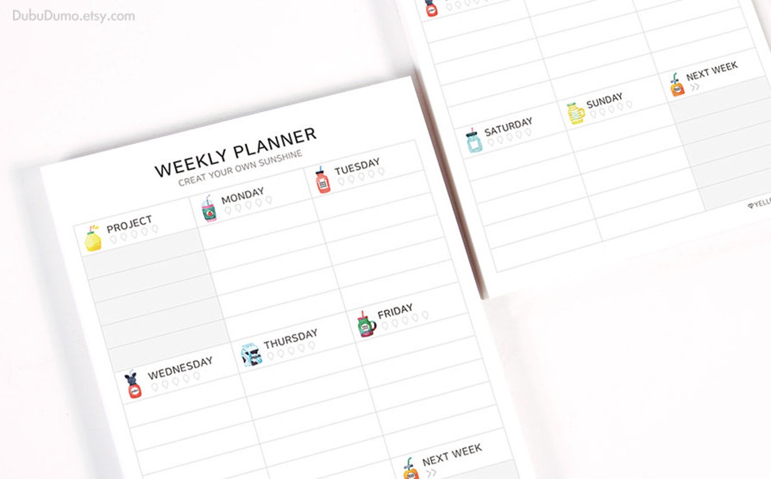 Weekly Planner Notepad / Weekly Plan Memo Pad / Notepads / Etsy