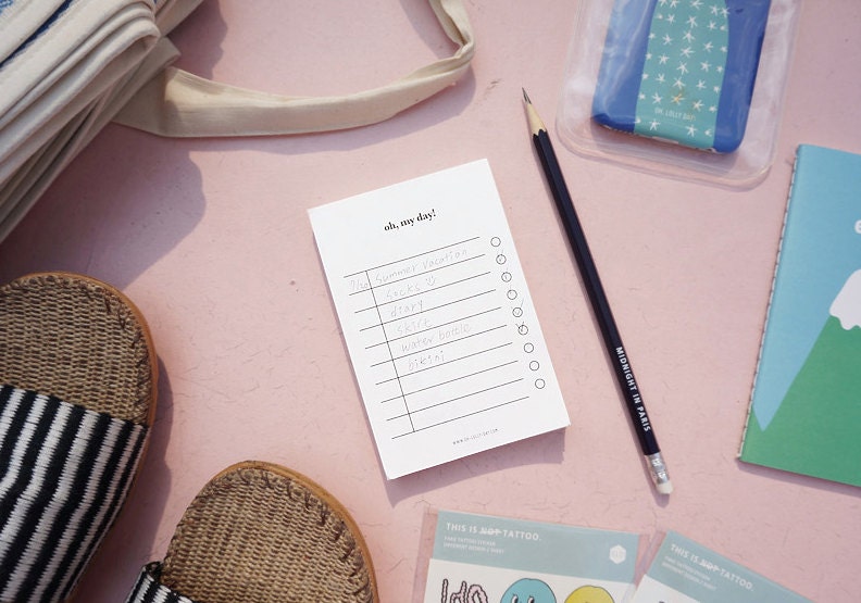 Checklist Notepad / Notepad / Personalized Notepads / Memo Pad Etsy