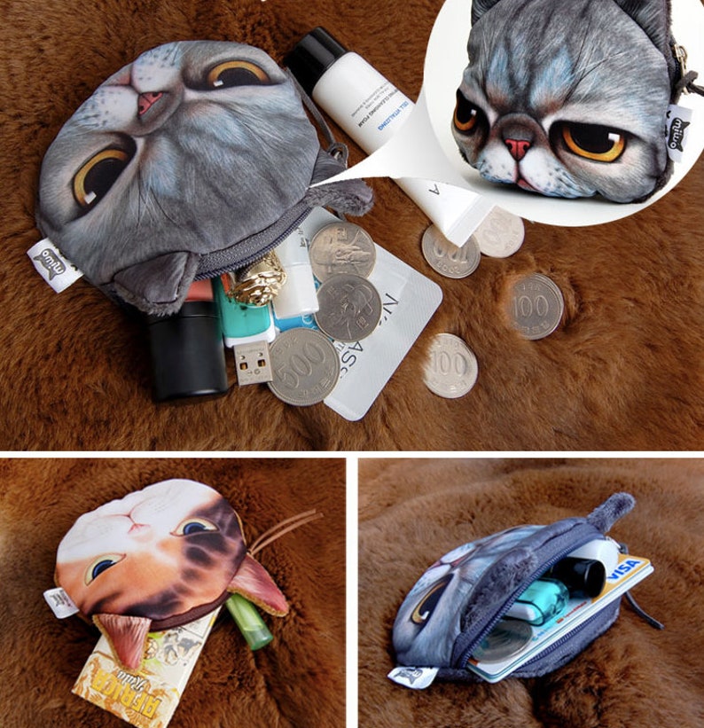Cat Coin Purses 10types / Kitty Pouch / Funny Coin Pouch / Etsy