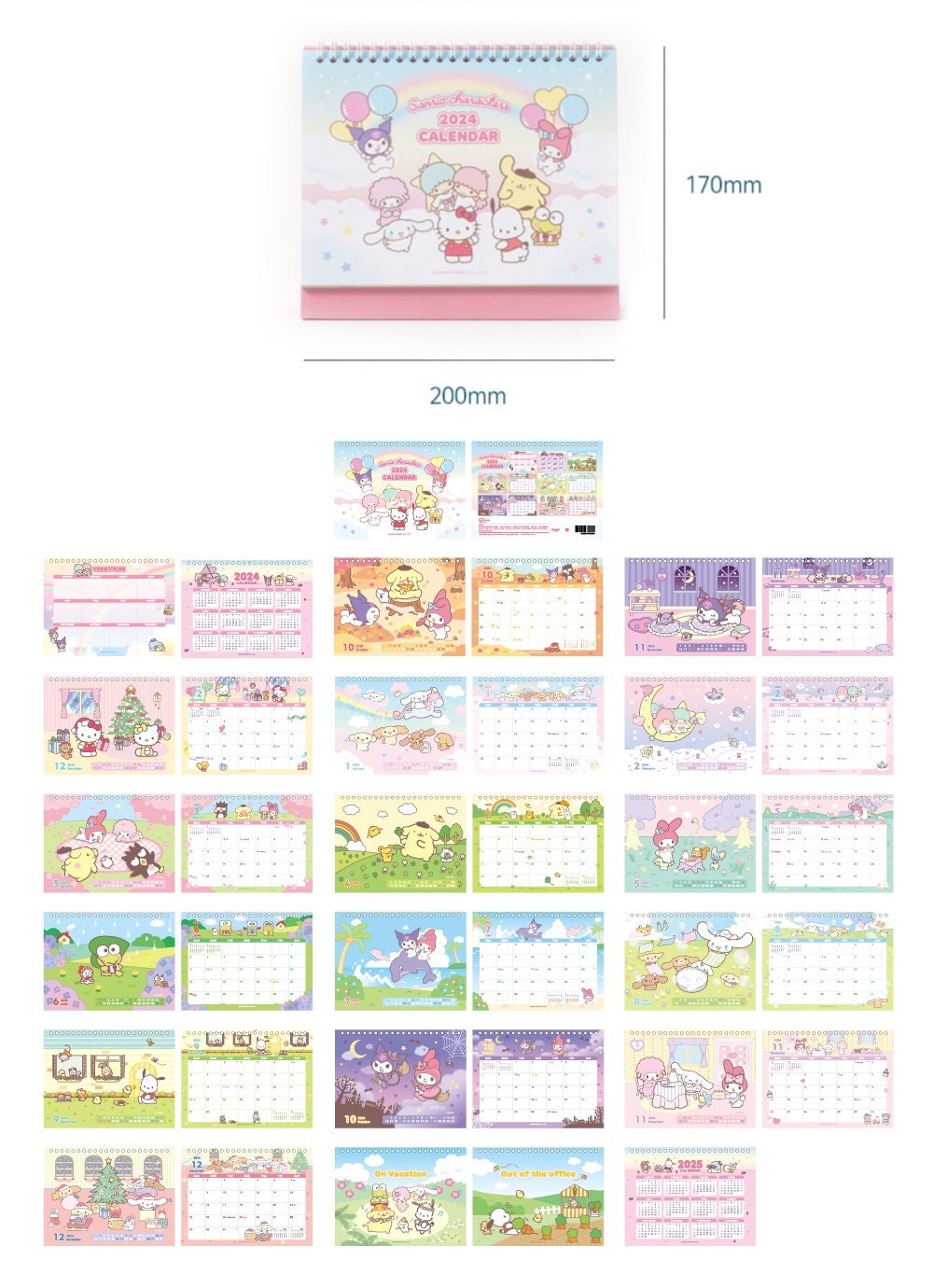 2024 Sanrio POP UP Desk Calendar / 2024 Calendar sold by Cure RealLife