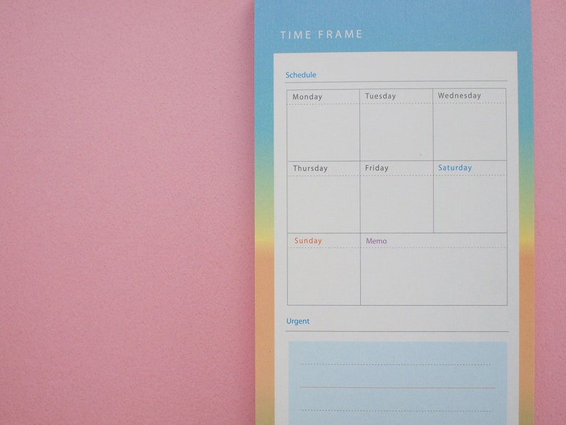 Weekly Plan Notepad / Checklist / Timetable / Simple Notepads Etsy