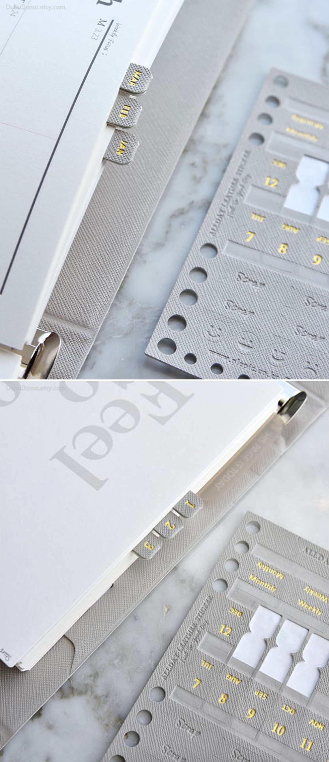 Leather Index Stickers V.6 8colors / Tabs Stickers / Planner Etsy