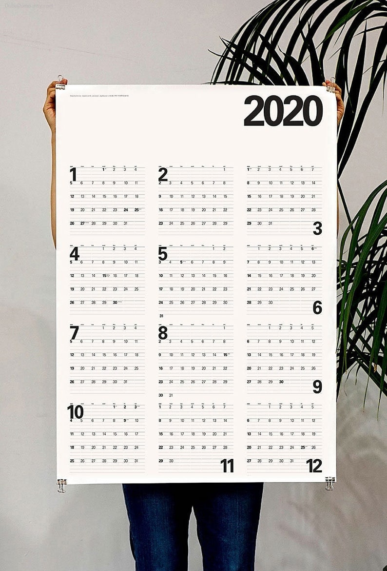2020 Wandkalender / 2020 Wandplaner / Wand Poster Kalender / | Etsy