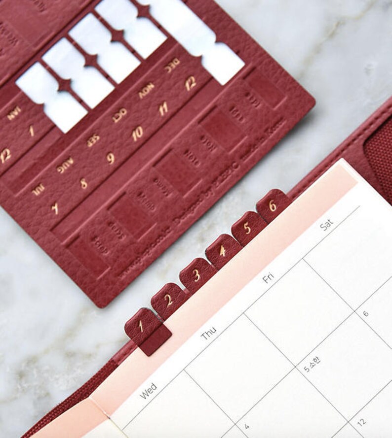 Leather Index Stickers VER.4 6colors / Tabs Stickers / Etsy