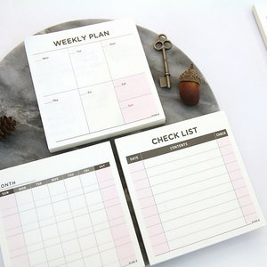 Checklist / Monthly Planner / Weekly Notepad / Notepads / Personalized Notepad / Memo pad / Sticky note / Stationery / Scrapbooking