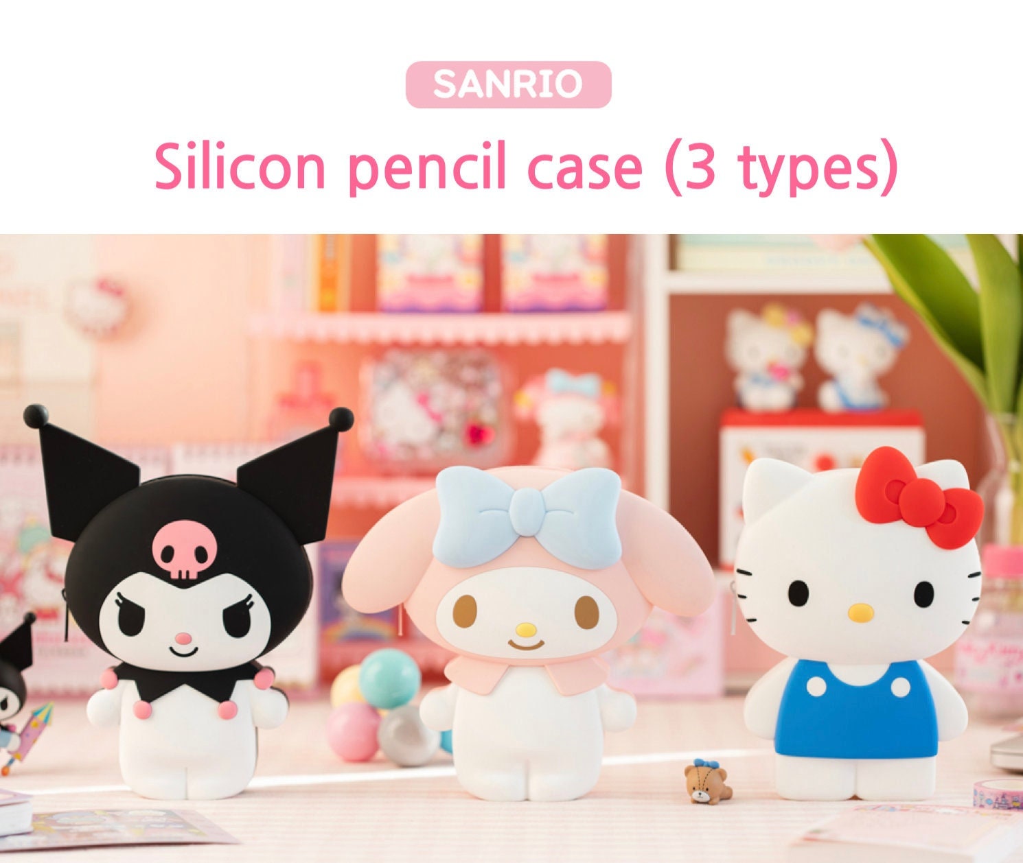 Sanrio Characters Double Compartment Pencil Case Kuromi