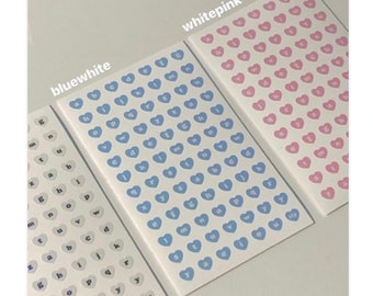 Heart Alphabet Sticker [4types] / Planner Stickers / Scrapbooking / Diary Deco Stickers / Journal / Card Making / Scrapbook