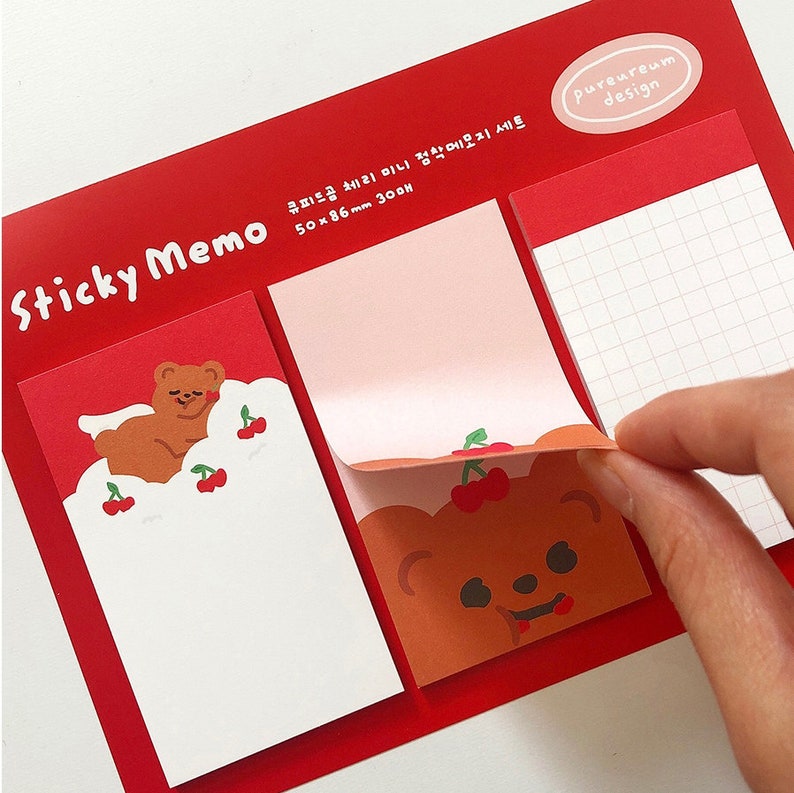 Cupid Bear Sticky Notes Notepad Notepads Memo Pad Bookmark Index sticky note Stationery Scrapbooking School Supplies