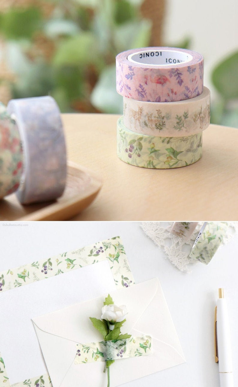 Flower Washi Tape 6types / Masking Tape / Scrapbooking / Décoration / Planner Stickers / Planner Tape / Journal Craft Supplies DIY image 1
