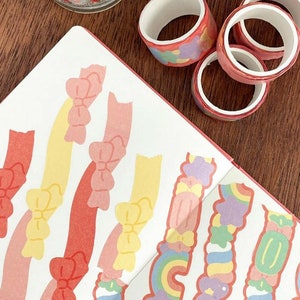 DIY Cut Washi_Ribbon 2types / Masking Tape / Scrapbooking / Decoration / Planner Stickers / Planner Tape / Journal / School Sticker image 6