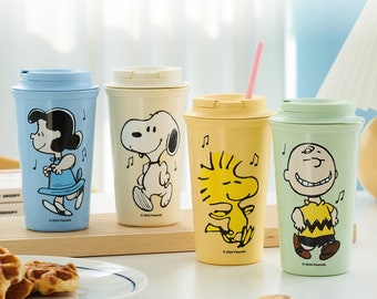 Dancing Peanuts Tumbler [4types] / Snoopy / Cup / Bottle / Picnic / Gift / School Supplies / dubudumo