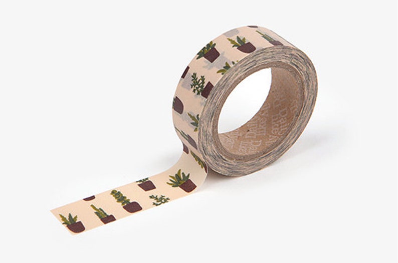 Sukkulenten Washi Tape / Masking Tape / Scrapbooking / Dekoration / Planer Sticker / Planer Tape / Journal / Bastelbedarf / DIY Bild 1