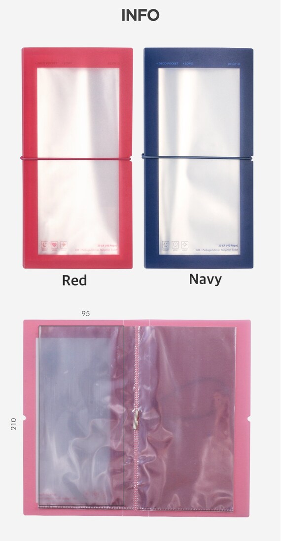 Deco Sticker Pocket File Holder, Navy
