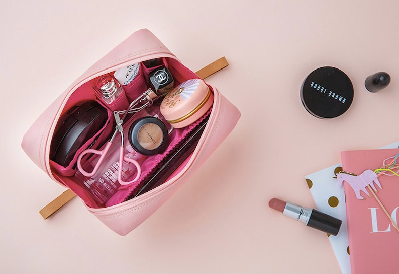 Pink Makeup Pouch / Makeup Bag / Daily Pouch / Cosmetics Pouch Etsy