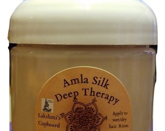 Amla Silk Deep Therapy Restorative Hair Masque 4 oz or 8 oz w/Shikakai, Neem, Brahmi, Honey (Deep Conditioner)