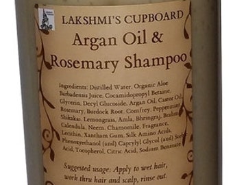 Argan Oil and Rosemary Shampoo w/Amla, Neem, Bhringraj, Calendula, Shikakai, Aloe Vera, Burdock Root 16 oz