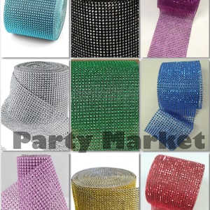 4.75&quot; x 3 Ft Diamond Mesh Wrap Roll Sparkle Rhiinestone Crystal Ribbon for DIY Wedding Party Decoration pick your own color choice