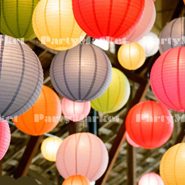 25 colors Paper lantern Round Hanging Tissue Chinese Paper Lantern 8"10" 12" 16" 20" for wedding party birthday baby shower home decorations