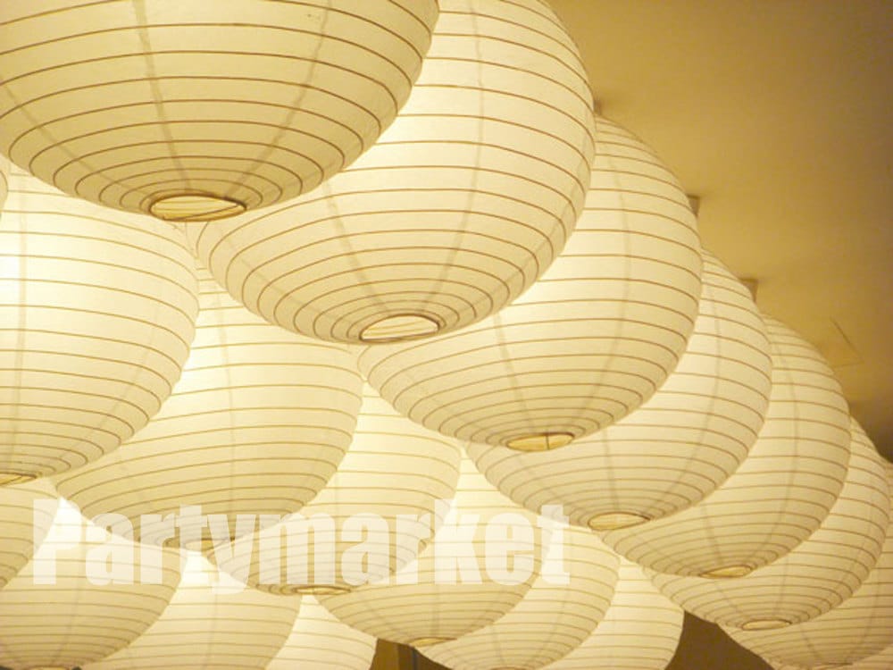 36 Paper Lanterns Led Set Mixed Size White Color Round Lamp Etsy