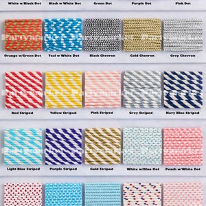 25/50/100/200 Pieces Paper Straws Decorative Striped / Polka Dot / Chevron - Party Paper Drinking Straws for Weddings, Party, and Home Decor