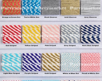 25/50/100/200 Pieces Paper Straws Decorative Striped / Polka Dot / Chevron - Party Paper Drinking Straws for Weddings, Party, and Home Decor