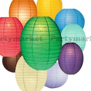 Tutti i colori di dimensione Lanterna di carta Lanterna di carta cinese rotonda in tessuto appeso 8 "10" 12 "20" decorazioni per la casa di compleanno per feste di compleanno per bambini