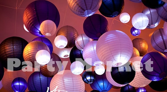 24 pezzi di diverse dimensioni LED bianchi set lanterna cinese rotonda carta paralume matrimonio festa evento floreale fai da te artigianato decorazione forniture luce appesa - Italia