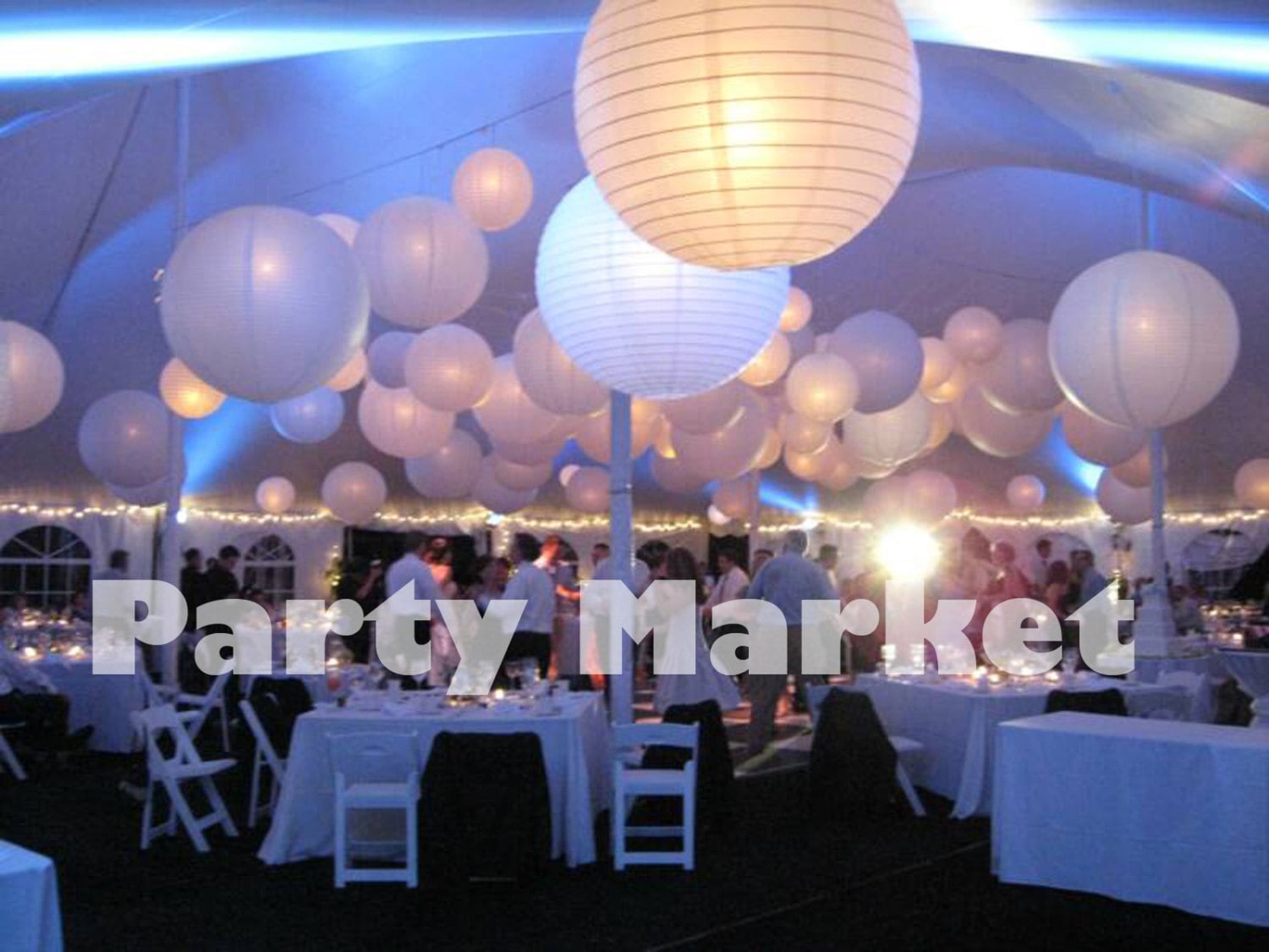 36 Paper Lanterns Led Set Mixed Size White Color Round Lamp Etsy