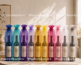 12 bolsitas de organza grandes de 15 x 38 cm para regalos, joyas, botellas de vino y decoración de bodas y fiestas.