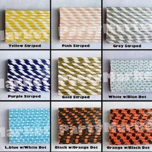 25/50/100/200 Pieces Paper Straws Decorative Striped / Polka Dot / Chevron - Party Paper Drinking Straws for Weddings, Party, and Home Decor