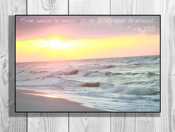 Items similar to Sunrise Bible verse print Quote beach art wall decal