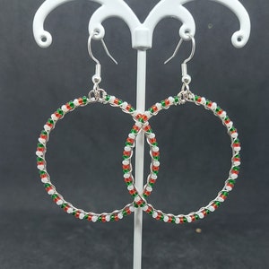 Festive Beaded Hoops