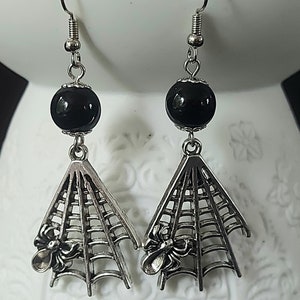Spooky Spiderweb Halloween Earrings